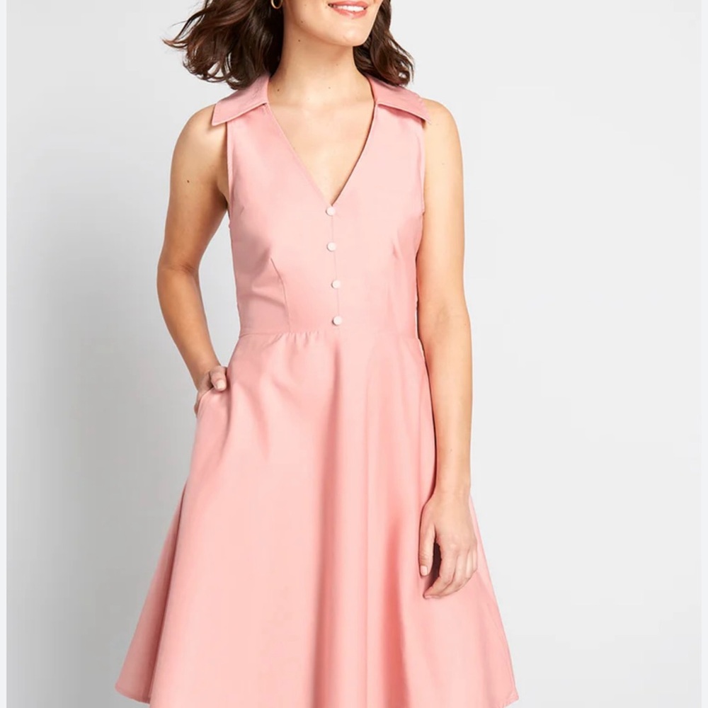 Modcloth Blush Pink Midi Dress - Picture 2 of 2